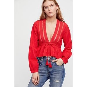 Free People |  Red Oberoi Top